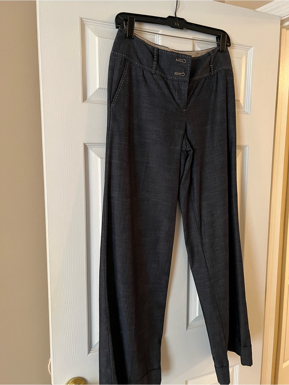 LOFT Dark Charcoal Wide-Leg Jeans